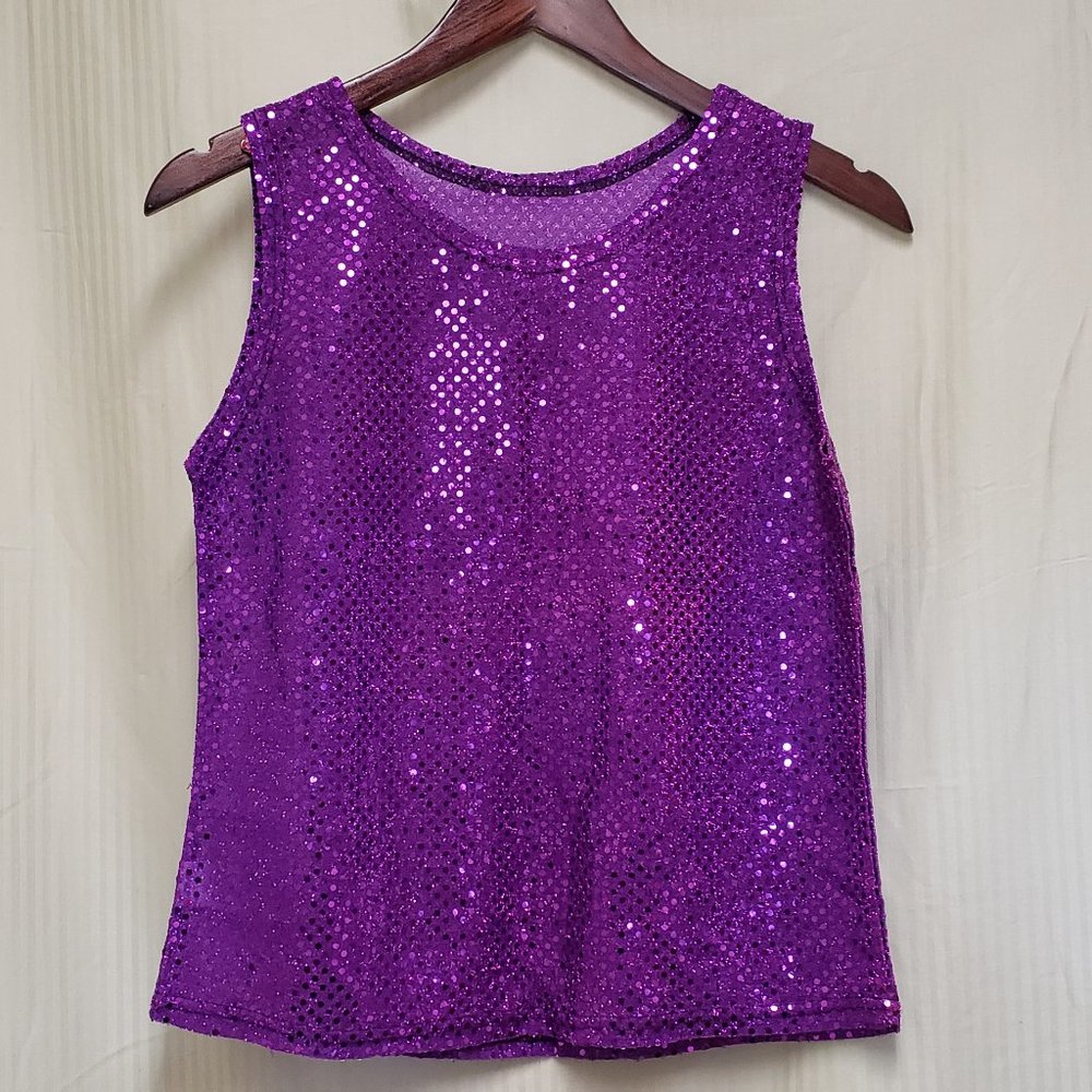 🍁Size S.  Purple colored Confetti Dot Sequin Tank Top.